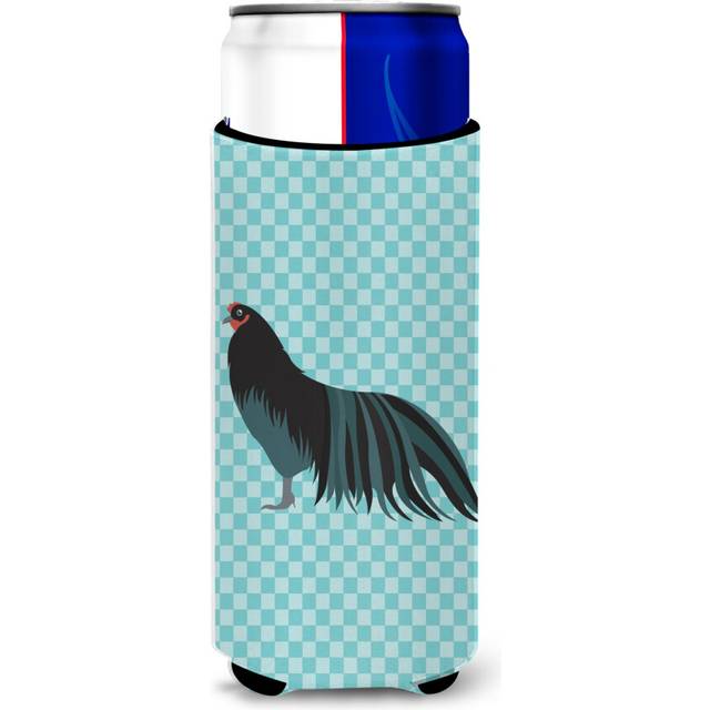 Caroline's Treasures Sumatra Chicken Blue Check Decorative Can Hugger  Slim  Multicolor