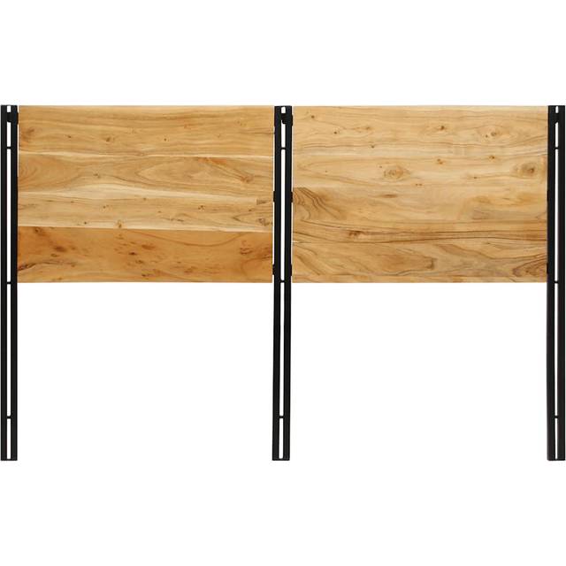 Headboard Solid Wood Acacia And Iron - Natural (100cm H x 160cm W x 2cm D)