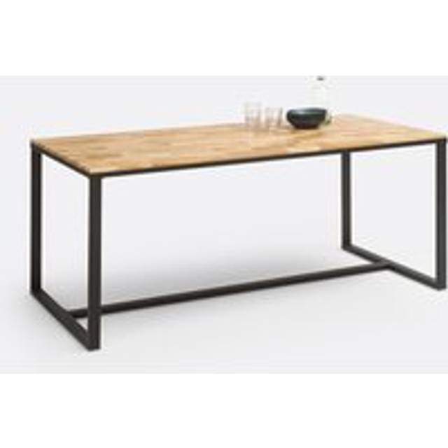 Hiba Oak & Steel Dining Table (Seats 8). - Natural - 8 People