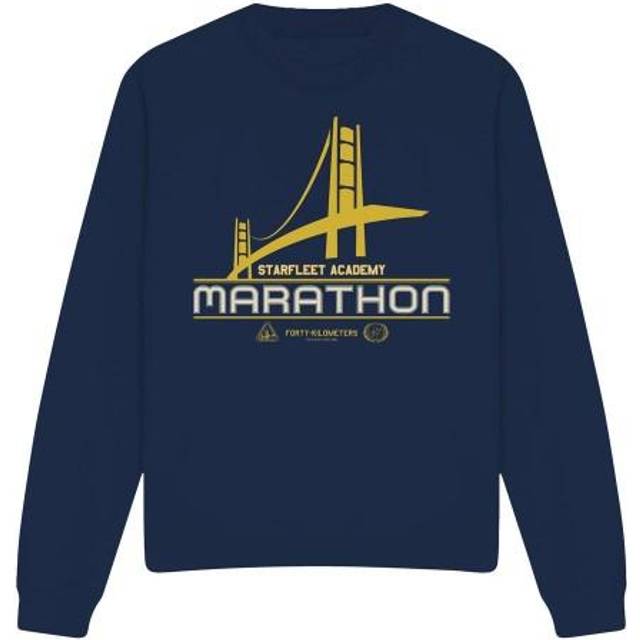 (S, Navy) Star Trek Unisex Adult Marathon Logo Sweatshirt