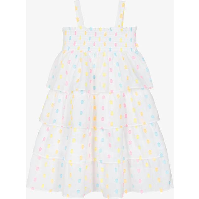 Billieblush Klänning - Vit/Neon m. Prickar - Billieblush - 8 år (128) - Klänning