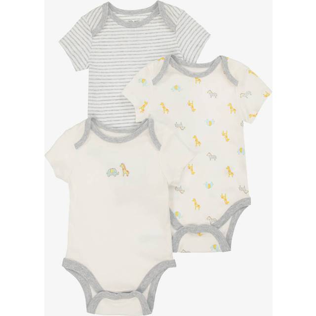 Little Me Ivory Cotton Safari Animals Bodyvests (3 Pack) - 9 month