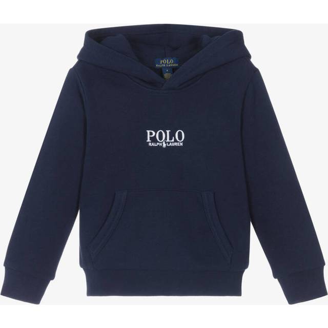 RALPH LAUREN KIDS Logo French Terry Hoodie |Marinblå |132-137