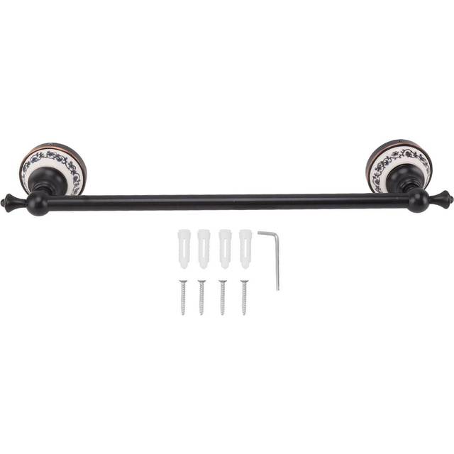 40.5cm Bathroom Towel Bar Copper Bath Towel Rack Single Towel Bar Wall Mounted Towel Holder black