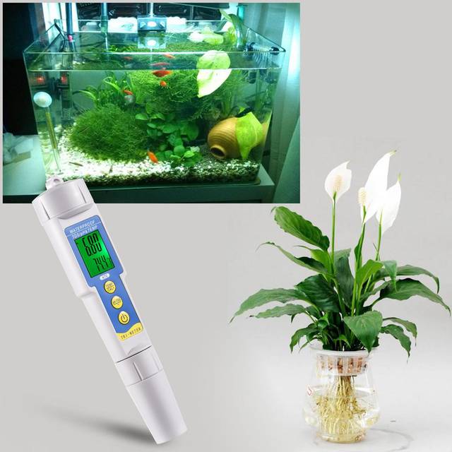 Mini Professional 3 i 1 vattenkvalitetstestare Flerparameter vattenkvalitetsmätare pH & TDS-mätare vit
