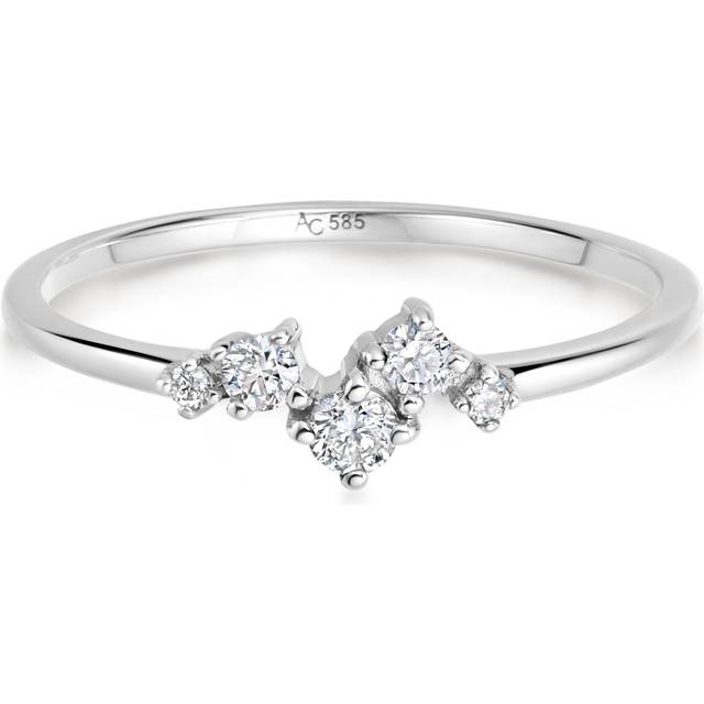 Solid Gold Lab Grown Diamond Cluster Promise Ring