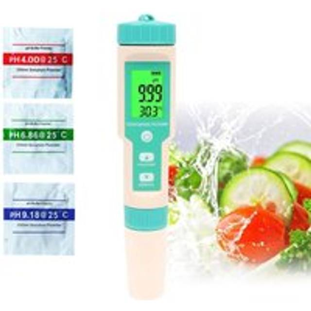 Alwaysh - ph Meter, 7 in 1 Salinity/PH/SG/TDS/EC/ORP/Temperature Meter, Water Quality Monitor Tester for Swimming Pools, Hydroponics, Drinking Water