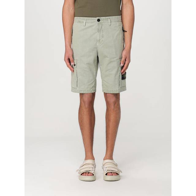 Stone Island, Shorts, Herr, W29, Bomull, Cargo Shorts med Flera Fickor - green (W29)