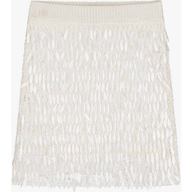 Fun & Fun Girls Ivory Sequin Petal Knitted Skirt - 16 year