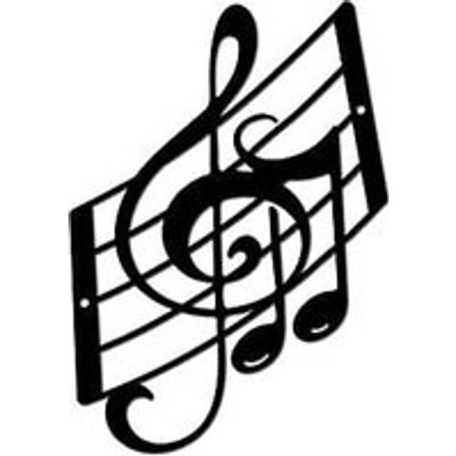 Music Notes Wall Decor Metal Music Note Wall Plaques Hanging Ornament Wall Iron Sculpture Sign for Indoor Outdoor Home Balcony Garden Office