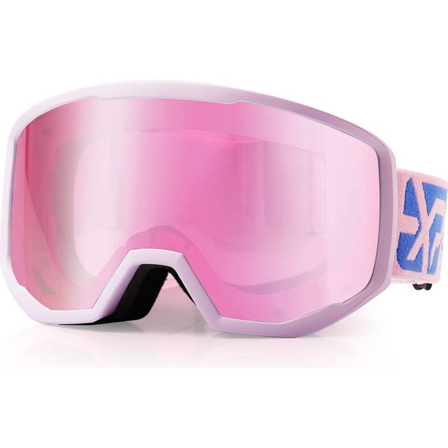EXP VISION Ski Goggles, Anti fog Snow Snowboard Goggle OTG Dual lens with 100% UV400 Protection for Men Women (Purple Frame-Purple)