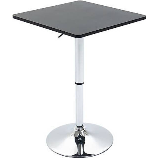 HOMCOM Adjustable Height Bar Table with Metal Frame and Square Tabletop
