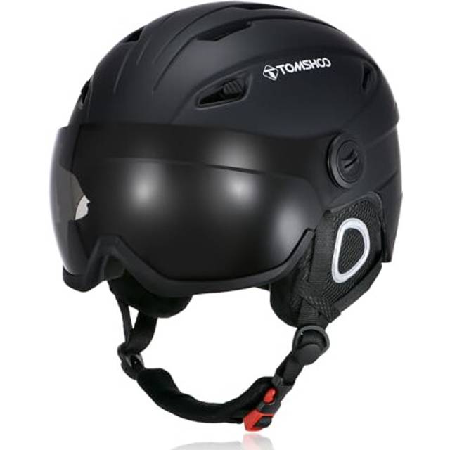 TOMSHOO Skiing Snowboard Helmet Certified Safety Helmet Professional Skiing Snow Sports Helmet Detachable Earmuff Built-in Goggles