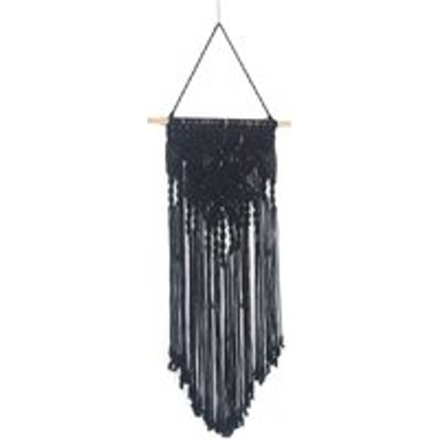 Alwaysh - Macrame Woven Wall Hanging Boho Chic Bohemian Home Geometric Art Decor - Beautiful Apartment Dorm Room Decoration,40cm(W)×70cm(L) (Black)