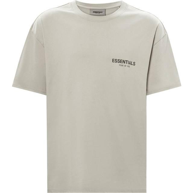 Fear of God Essentials Fleece Crew Neck T-Shirt Men Tops Beige Linen FOG-FW21-114 XL