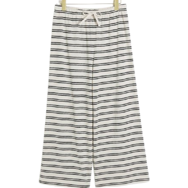 River Island Womens Cream Crochet Stripe Wide Leg Trousers - XS