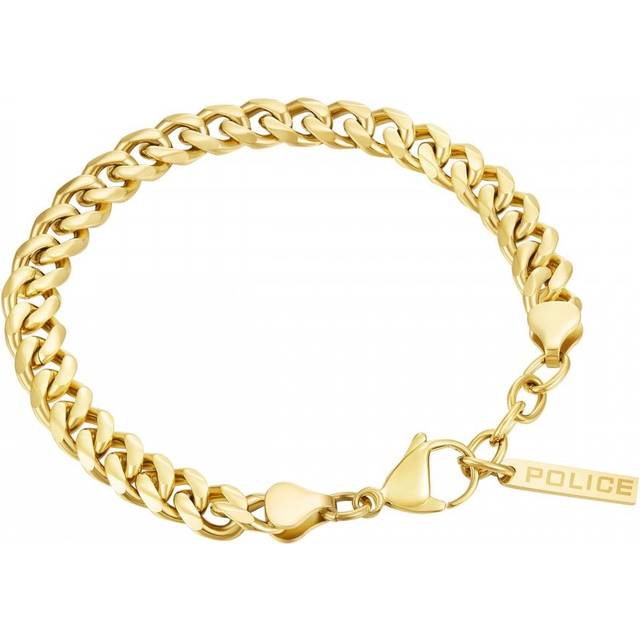 Police Long-Lasting Men's Gold Tone Cuban Chain Bracelet