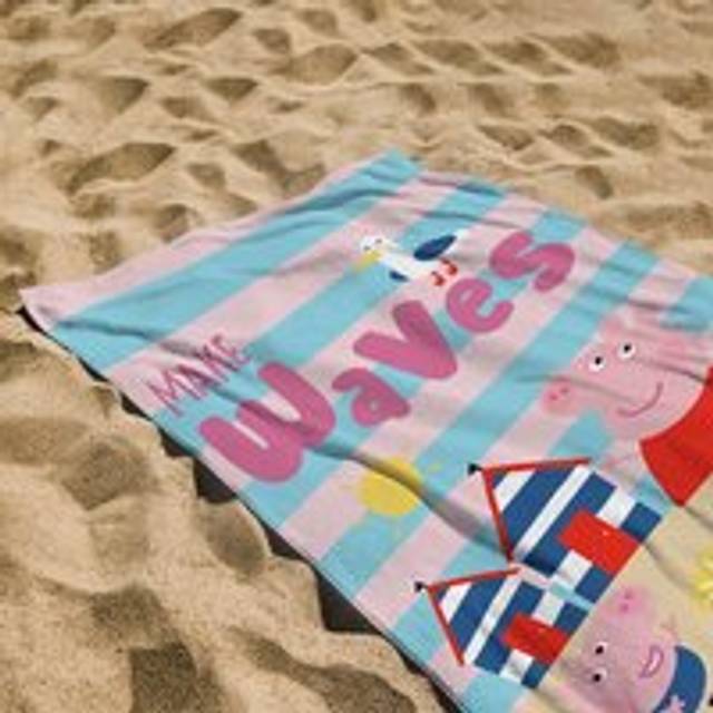 Peppa Pig Waves Beach Towel - Pink & Blue
