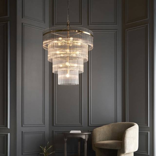 Endon Lighting Marietta Sixteen Light Tiered Pendant Chandelier in Ant