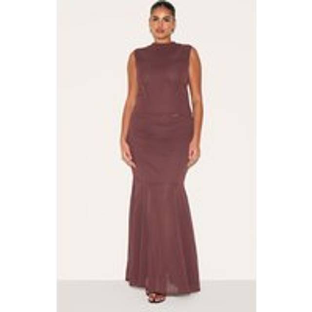 Plus Dark Plum Chiffon Maxi Skirt, Dark Plum - 26