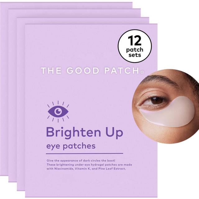 The Good Patch Brighten Up Hydrogel Under Eye Patches for Dark Circles and Puffy Eyes  Made with Niacinamide  Vitamin K  Pine Leaf Extract  Clinically