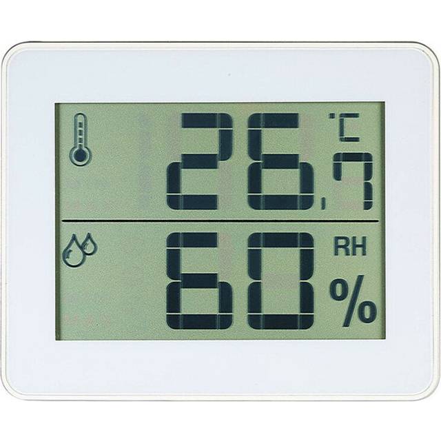 (White) Digital Display Thermometer Hygrometer 0-50 Desk Thermometer