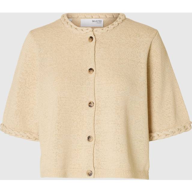 Selected Femme - SLFAlma 2/4 Knit Cardigan - Cardigan - Birch - XS
