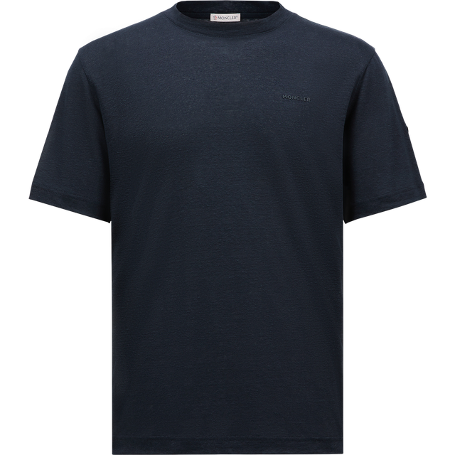 MONCLER COLLECTION Logo Linen T-Shirt, Men, Blue, Size: 3XL