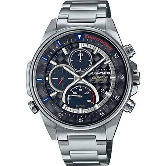 CASIO EDIFICE Limited Edition Solar Powered Mens Black Analog EFS-S590AT-1A - Free