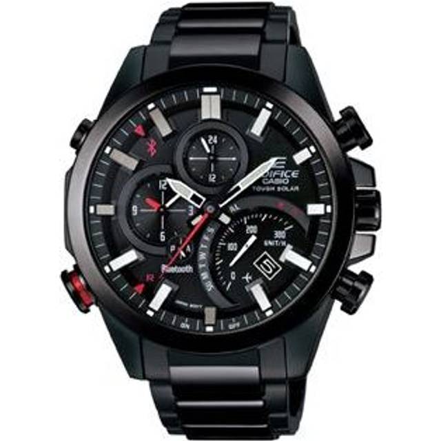CASIO EDIFICE Quartz Waterproof Solar Powered Stainless Steel Strap Sports Sapphire Crystal Mens Black Analog EQB-501YDC-1AMPR - Free