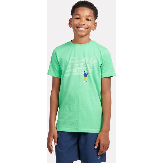 New Balance Kids' Cotton Chalkboard Graphic T-Shirt, Green Apple
