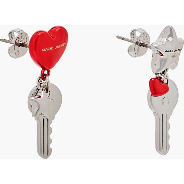 MARC JACOBS Marc Jacobs The Balloon Charm Earrings in Silver/Red