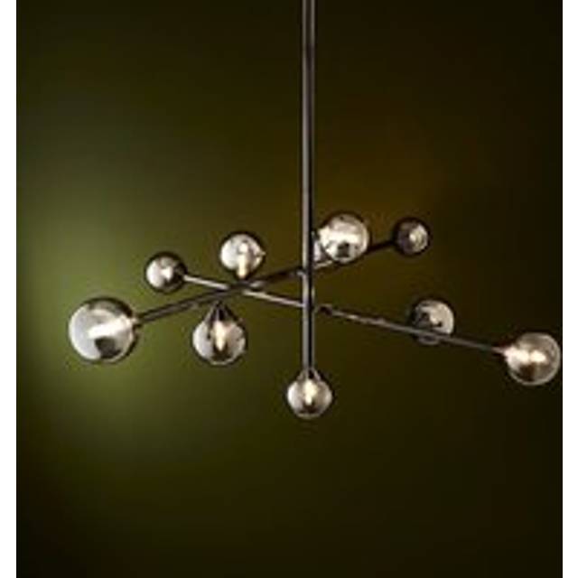 Vogue Willis Art Deco 10 Light Adjustable Pendant Light - Chrome