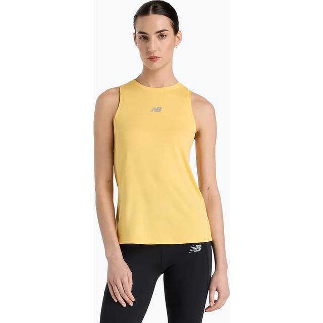 New Balance Women's Jacquard Slim Tank in Orange Poly Knit, size Small