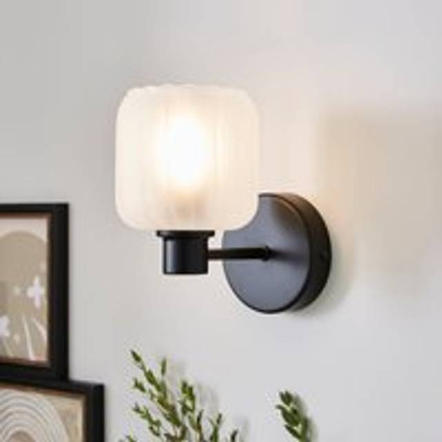 Erika Ribbed Wall Light - Black