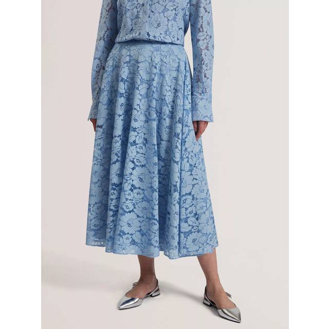Lace Voluminous A-Line Midi Skirt