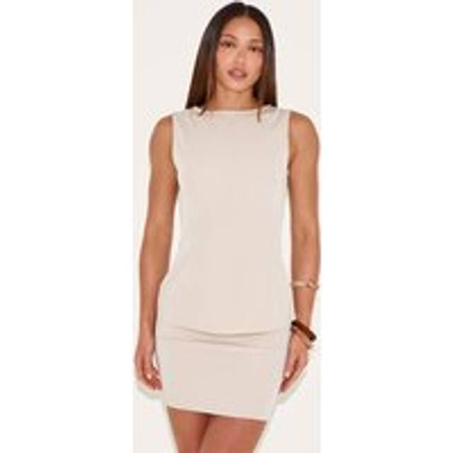 Tall Sand Woven Mid-rise Mini Skirt, Sand - 16