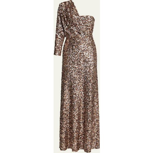 Ramona One-Shoulder Sequin Gown - GOLD CONFETTI - 2