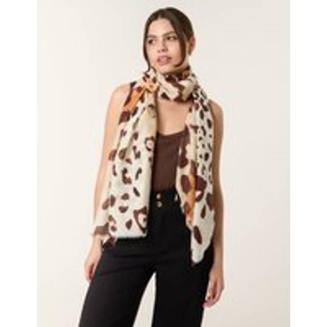 Leopard Print Scarf - ONE / BROWN
