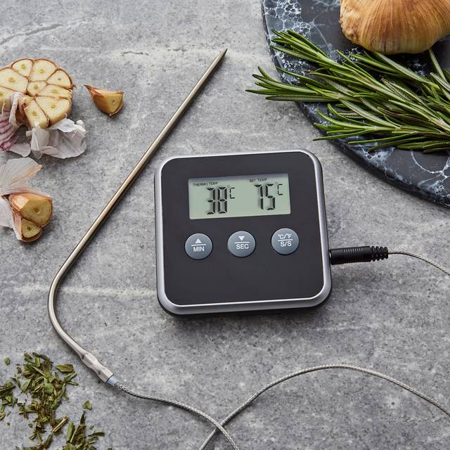 Professional Digital Food Thermometer - Silver