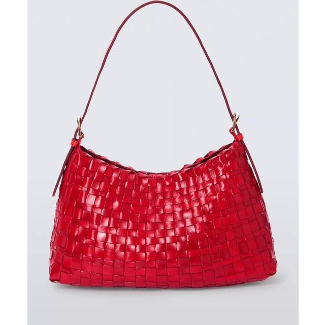 Dragon Diffusion Hobo Salvage Woven Leather Shoulder Bag, Red