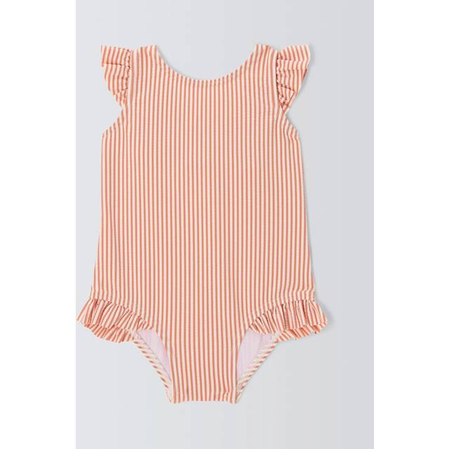 John Lewis Baby Seersucker Swimsuit, Orange