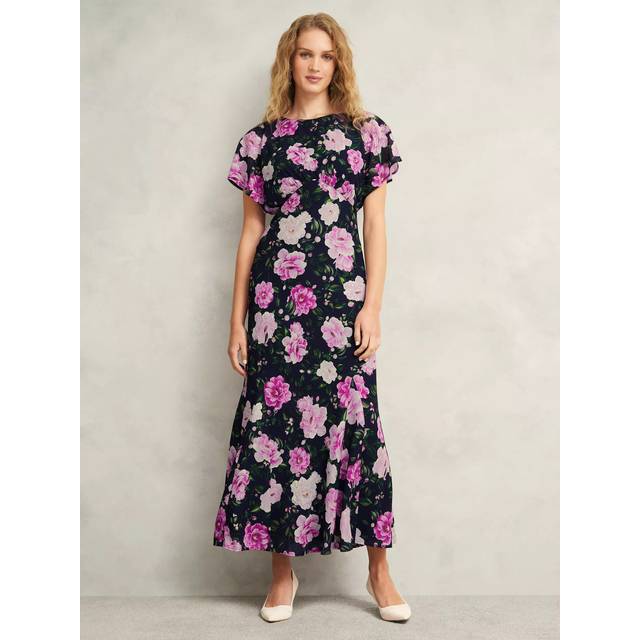 Hobbs Petite Lalena Floral A-Line Maxi Dress, Midnight Multi