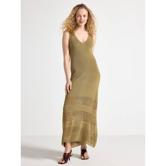 Pattern-knit maxi dress