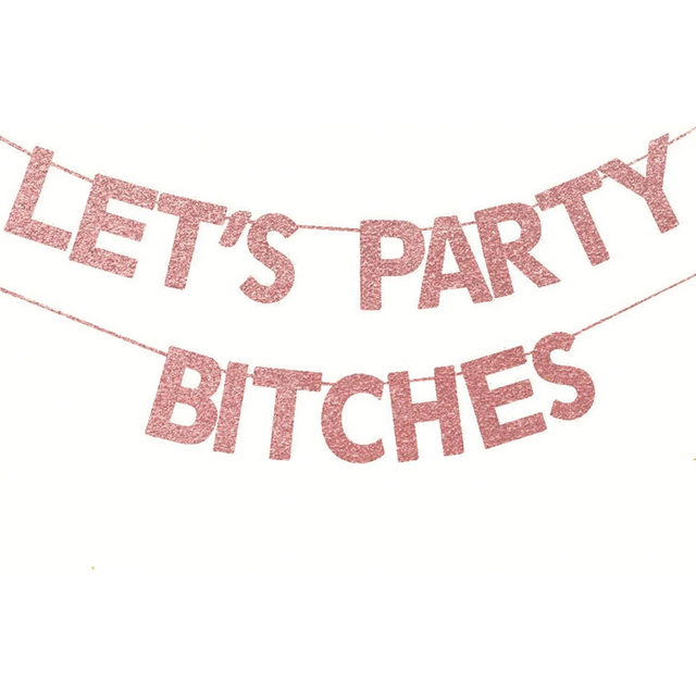 SHEIN 1Set, Glitter Alphabet Let&#39;s Party Banner DIY String For Bridal Shower Decoration Birthday Party Favor, Happy Birthday Banner Mother&#39;s Day Graduation