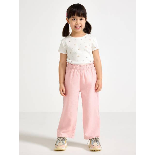 Cropped trousers in linen blend