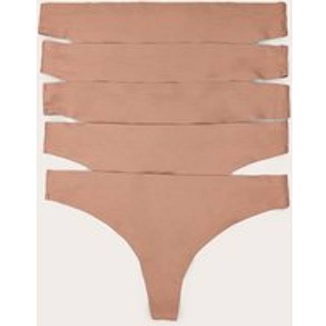Nude 5 Pack No Vpl Thongs, Pink - S