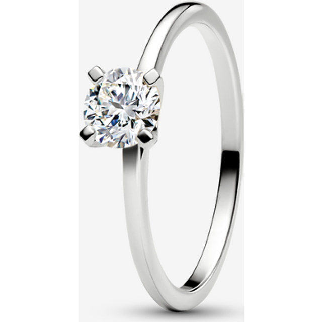 Pandora Era Lab-Grown Diamond Ring - 14k white gold / Lab-grown diamond - Sz. 52 - Clear