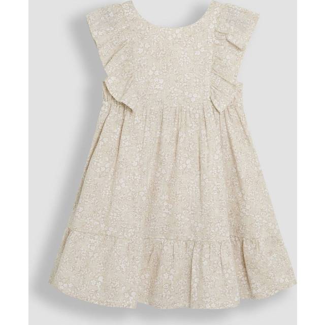 JoJo Maman Bébé Kids' Frill Back Summer Dress, Natural