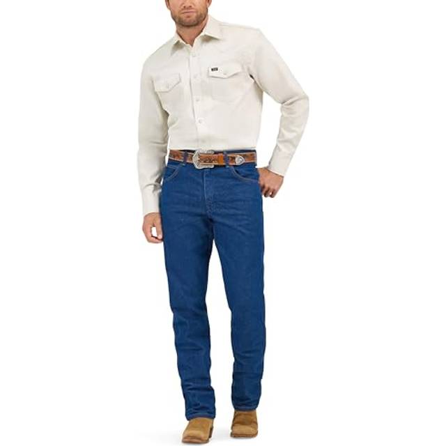 Wrangler Cowboy Cut Firm Finish Långärmad herrskjorta med tryckknappar, STEN, XL